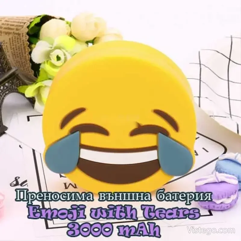 Външна батерия с дизайн Emoji with tears Външна батерия с дизайн Emoji with tears